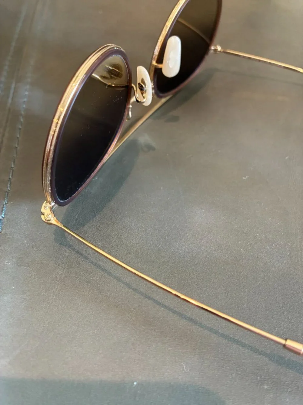 Ray Ban Round Double Bridge Sunglasses (Gold Frame) - Picture 6 of 12